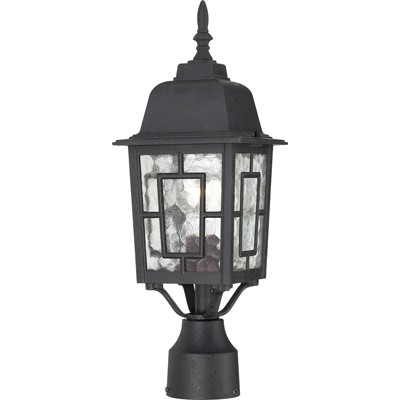 Nuvo Lighting 60/4929  Banyan - 1 Light - 17" Outdoor Post with Clear Water Glass in Textured Black Finish